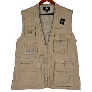 Rothco Utility Vest Mens Medium Tan Fly Fishing Hunting Tactical Multi Pocket